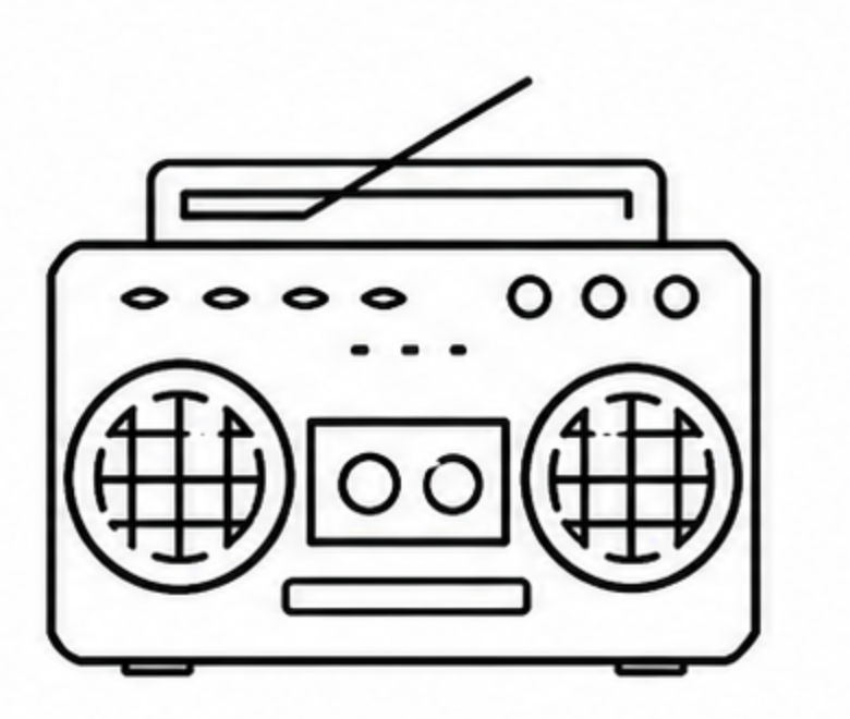 Hand-drawn boombox representing discovery on HypeD