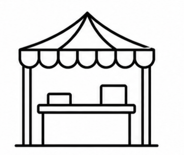 Hand-drawn storefront representing selling directly through HypeD